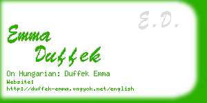 emma duffek business card